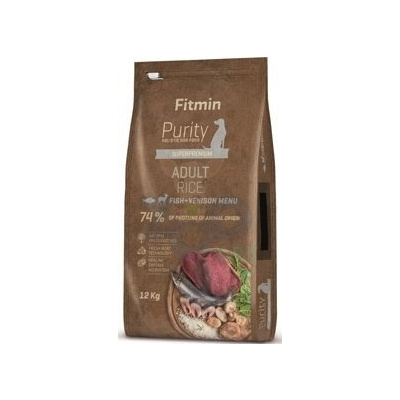 FITMIN Purity Adult Fish, Venison & rice 12kg