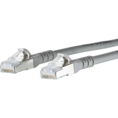 Metz Connect 1308450533-E RJ45 síťové kabely, propojovací kabely CAT 6A S/FTP 0.50 m šedá dvoužilový stíněný, bez halogenů, samozhášecí 1 ks