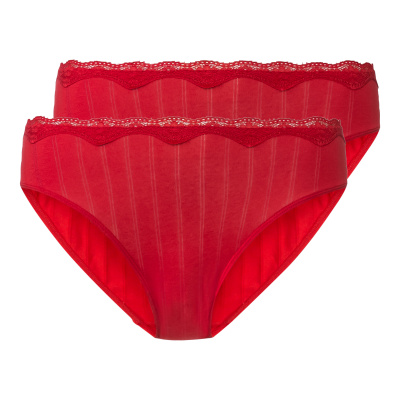 esmara Dámské krajkové kalhotky, 2 kusy (S (36/38), červená)