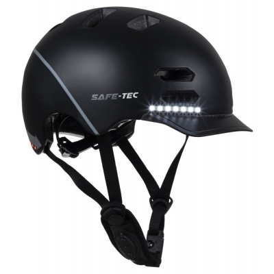 Safe-Tec SK8 Black M Chytrá helma, Bluetooth, handsfree, LED signalizace, velikost M, černá 2003-152
