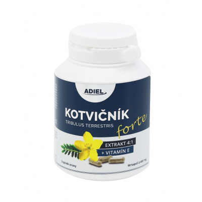 Adiel Kotvičník zemní Forte s vitamínem E 90 cps. 1 balení: 1x90 kapslí