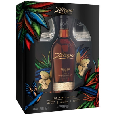 Ron Zacapa Centenario Solera Gran Reserva Rum 23y 40% 0,7 l (dárkové balení 2 sklenice)