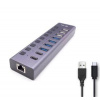 i-tec USB 3.0/USB-C nabíjecí HUB 9port LAN + Power Adapter 60 W - CACHARGEHUB9LAN