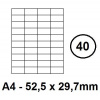 Etikety samolepící A4 - 48,5 x 25,4mm - 40ks na archu