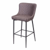 Mendler Barová stolička HWC-H79, barová stolička, vintage kovová podnož látka/textil tmavě šedá