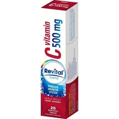 Revital C vitamin 500mg Lesní jahoda—20 šumivých tablet