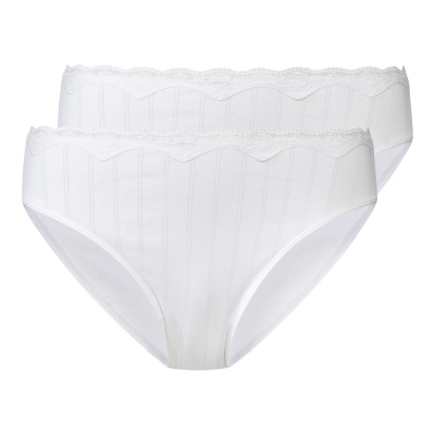 esmara Dámské krajkové kalhotky, 2 kusy (XL (48/50), bílá)