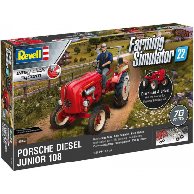 REVELL EasyClick traktor 07823 - Porsche Junior 108 (Farming Simulator Edition) (1:24) CF_18-07823