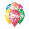 Balónky nafukovací průměr 30cm - potisk HAPPY BIRTHDAY, 10ks