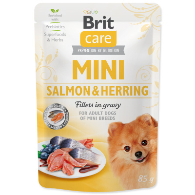 Kapsička BRIT Care Mini Salmon & Herring sterilised fillets in gravy 85g