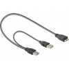 316941 - DeLock Delock USB 3.0 kabel A samec -gt; USB 3.0 Micro B samec + USB 2.0 A samec - 82909