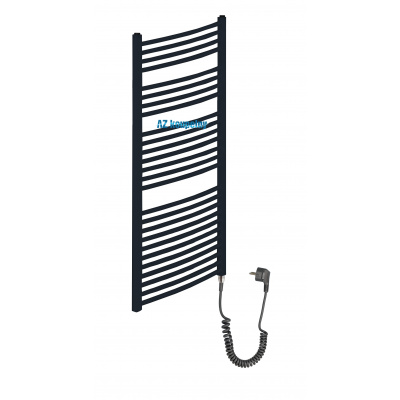 Elektrický žebřík do koupelny Neriet PRIMO RONDO černý mat, 750 x 1424 mm, bez termostatu
