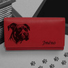 Kožená peněženka s motivem pro milovníky psů s obrázkem pejska - Stafordšírský bulteriér 2 Dámská Slim peněženka červená