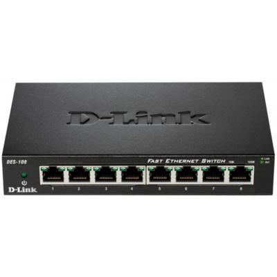 D-Link DES-108 kovový 8-port 10/100 Desktop Switch (DES-108/E)