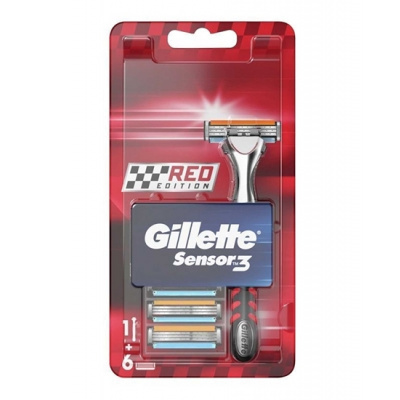 Gillette Sensor3 Red + 6 ks hlavic