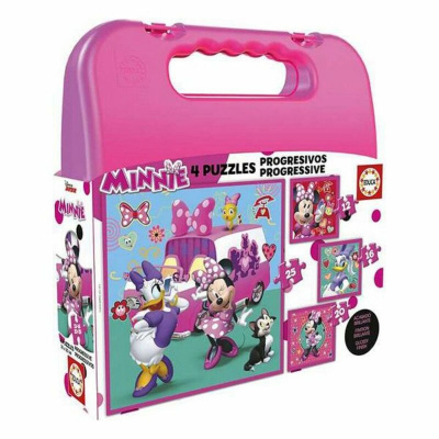 EDUCA Puzzle v kufříku Minnie a Daisy 4v1 (12,16,20,25 dílků)