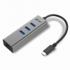 i-tec USB-C Metal 3-portový HUB s Gigabit Ethernet adapterem C31METALG3HUB