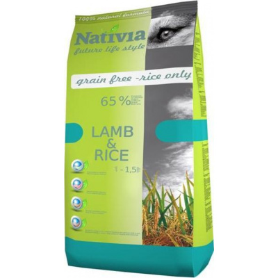 Nativia s.r.o. Nativia Dog Adult Lamb & Rice 15 kg