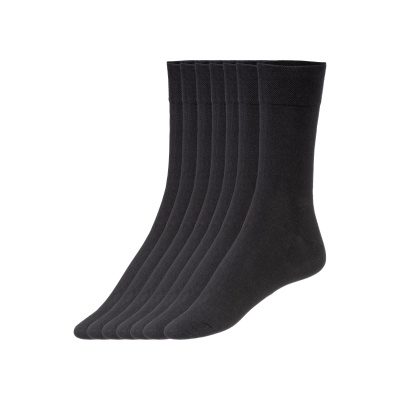 LIVERGY Pánské ponožky s BIO bavlnou, 7 párů (39/42, černá)