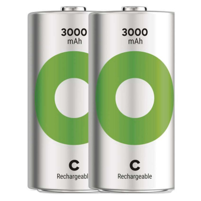 Baterie HR14 3000mAh nabíjecí NiMH/1,2V ReCyko C malý monočlánek GP (balení 2ks) EMOS B2533