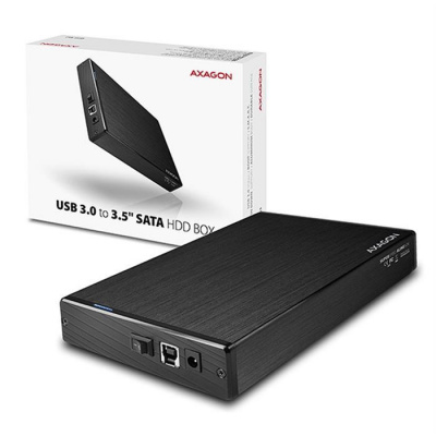 AXAGO ALINEbox, externí box na 3.5" SATA disk, USB 3.0, černý - Axagon EE35-XA3