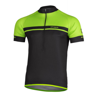 Pánský cyklistický dres ETAPE DREAM, vel. M, černá/zelená (materiál MicroCool, přední zip)