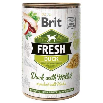 Brit Fresh Dog konzerva Duck with Millet 400g