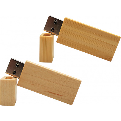 Microdrive Sada 2 ks USB Flash disků - Dřevěné - 64 GB - USB 2.0 - Bambus a Javor - Hranaté