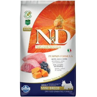 N&D Grain Free Dog Adult Mini Pumpkin Lamb & Blueberry 2,5 kg (expedujeme do 48 hodin ex.sklad)