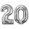 Balónky fóliové narozeniny číslo 20 stříbrna 66 cm Amscan