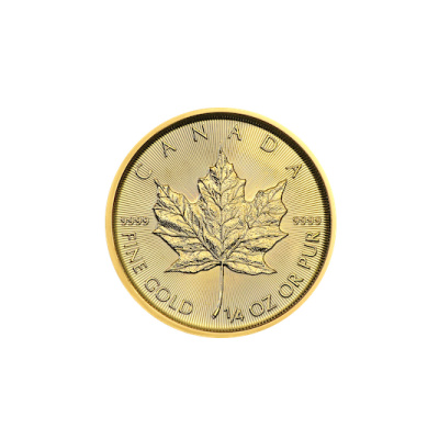 Royal Canadian Mint Maple Zlatá mince 50 CAD Leaf stand 1/4 oz