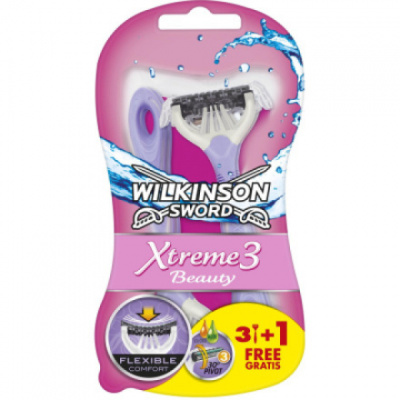 Wilkinson Sword Xtreme3 Beauty jednorázový holicí strojek, 4 ks