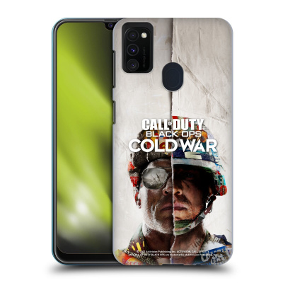 Zadní obal pro mobil Samsung Galaxy M21 - HEAD CASE - COD Black Ops Cold War - Dvě tváře (Plastový kryt, obal, pouzdro na mobil Samsung Galaxy M21 - COD Cold War - Tvář vojáka)