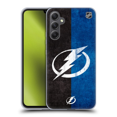 Silikonové pouzdro na mobil Samsung Galaxy A34 5G - NHL - Půlené logo Tampa Bay Lightning (Silikonový kryt, obal, pouzdro na mobilní telefon Samsung Galaxy A34 5G s licencovaným motivem NHL - Půlené l