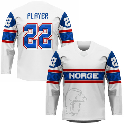 Norsko - Replica Fan Hokejový Dres Bílý/Vlastní jméno a číslo XXL