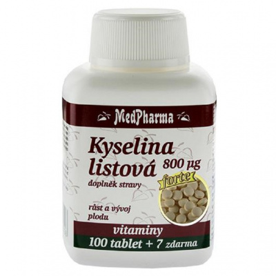 MEDPHARMA Kyselina listová 800 mcg 107 tablet