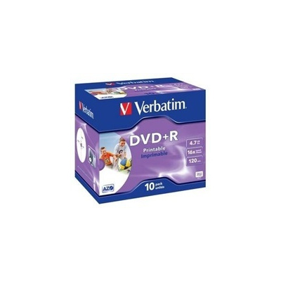 VERBATIM DVD+R(10-Pack)Printable/Jewel/16x/4.7GB 43508