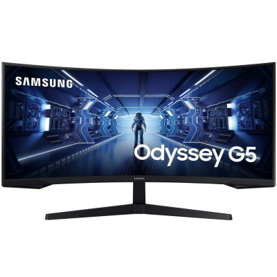 Samsung Odyssey G5 34" LED monitor, herní, prohnutý, 34", VA, 3440×1440, 21:9, 165Hz, 1ms, 250cd/m2, DisplayPort, HDMI, VESA, en. tř. G, černý LC34G55TWWPXEN