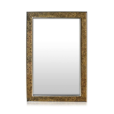 Casa Chic Watford Nástěnné zrcadlo 90 x 60 cm Pravé dřevo Skleněné obklady s mozaikovým efektem (GL-90X60-GLD)