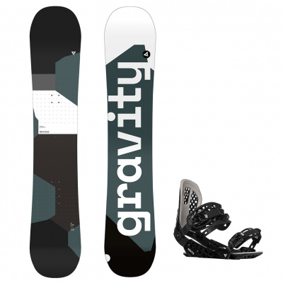 Gravity snowboards Snowboard komplet Gravity Adventure 23/24 + vázání G2 black Velikost: 168W cm, Velikost vázání: M