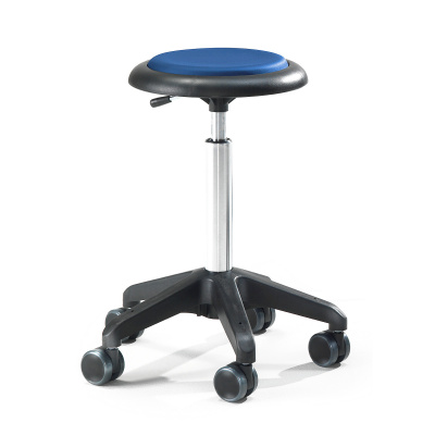 AJ Produkty Pracovní stolička Diego, výška 540-730 mm, umělá kůže, modrá