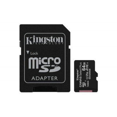 Kingston Canvas Select Plus 64GB microSDXC karta, UHS-I U1, A1 + adaptér - Kingston Canvas Select Plus microSDXC 64 GB SDCS2/64GBSP