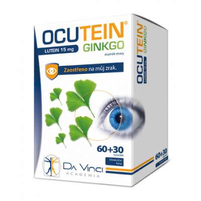 Da Vinci Ocutein Ginkgo Lutein 15 mg 60 tobolek + 30 tablet