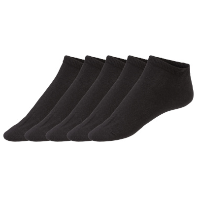 LIVERGY Pánské nízké ponožky s BIO bavlnou, 5 párů (39/42, černá)