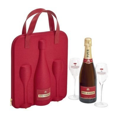 Piper Heidsieck Brut Travel Flute 0,75l 12% (dárkové balení 2 skleničky)