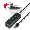 AXAGON HUE-S2BL, 4x USB 3.0 CHARGING hub, micro USB nap. konektor, kabel USB-A 1.2m - HUE-S2BL
