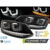 Přední světlomety VW POLO 6R 09-03.14 U-TYPE LED SEQ BLACK ( LPVWN2)