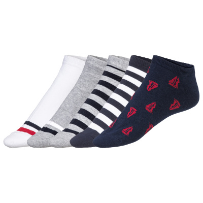 LIVERGY Pánské nízké ponožky s BIO bavlnou, 5 párů (39/42, šedá / navy modrá / bílá / červená)
