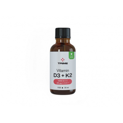 Trime Vitamín D3 & K2, 1000 IU D3 / 25μg K2-MK7 1000 kapek