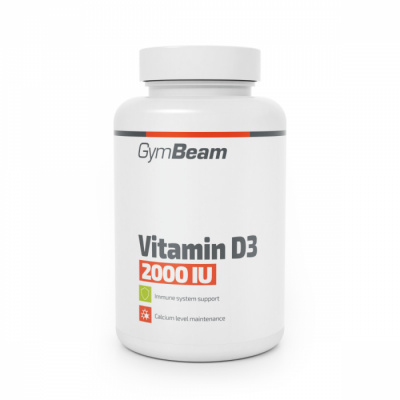 Vitamín D3 2000 IU - GymBeam Příchuť: bez příchuti, Barva: shadow, Kapsle: 240 kaps.